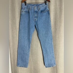 Men’s Levi’s 501 Jean 30x30 90s Light Wash Button Fly Straight Leg